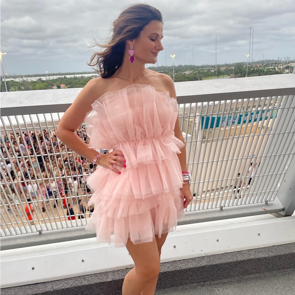 Suzie Tiered Tulle Dress light pink
